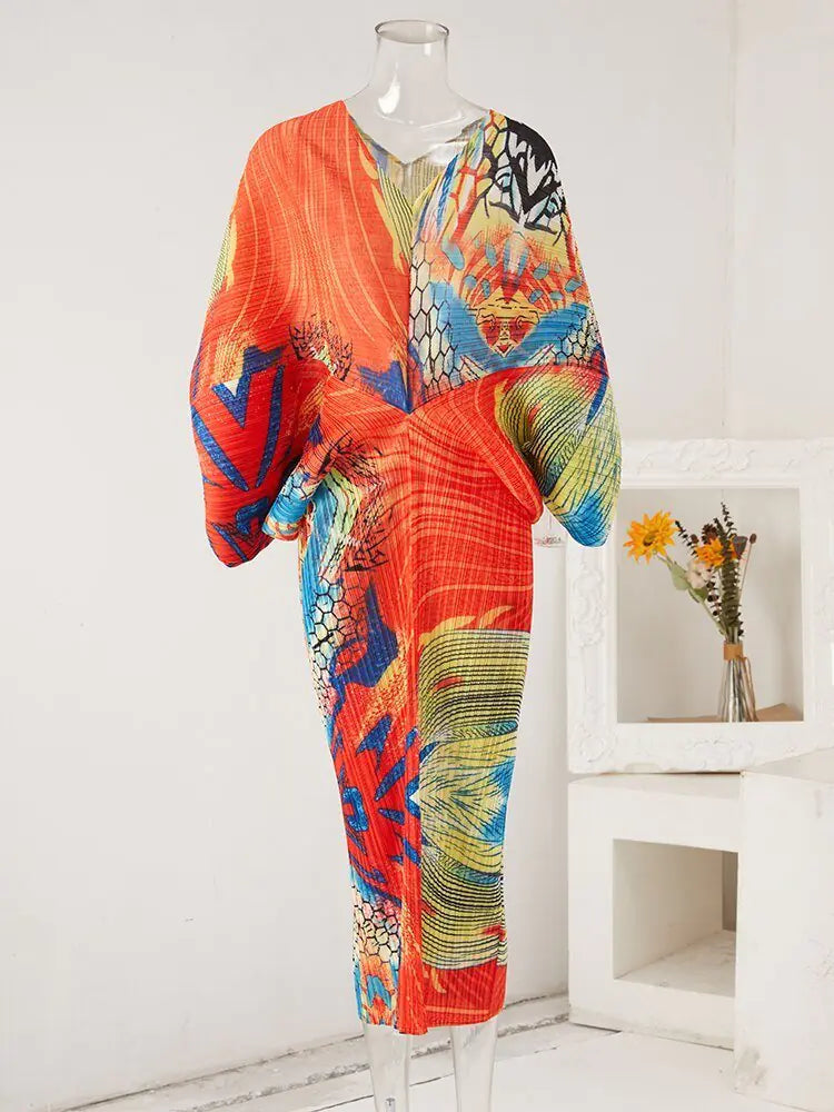 Burst Pleated Dress