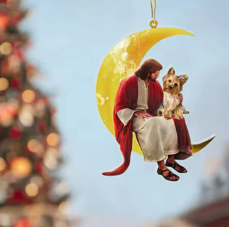 Car Pendant Moon Jesus And Dog