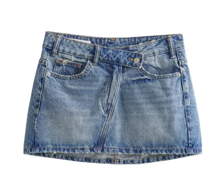 Summer 2024 Women's High-Waist Denim Mini Skirt