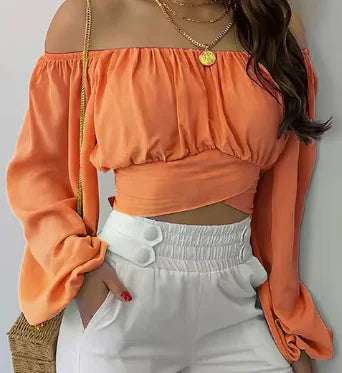 2023 Women's Off Shoulder Printed Blouses