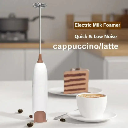 Milk Frother Electric Portable Mini Milk Foamer Coffee Cappuccino Foam Maker Creamer Whisk Frothy Egg Beater Kitchen Accessory