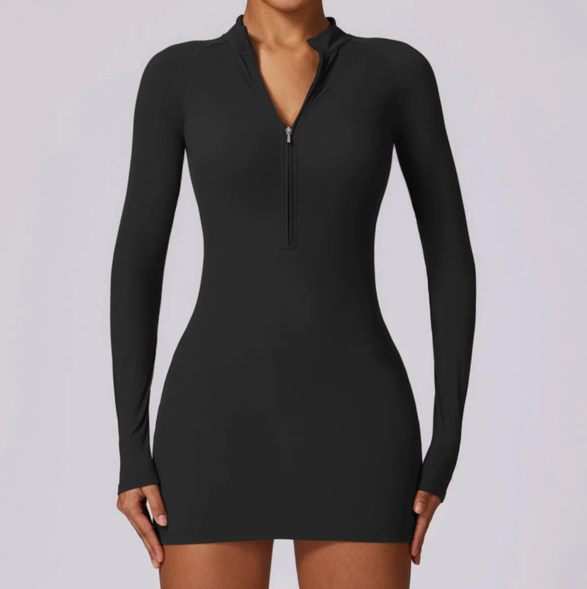 Zippered Tight-Fit Sports Dress