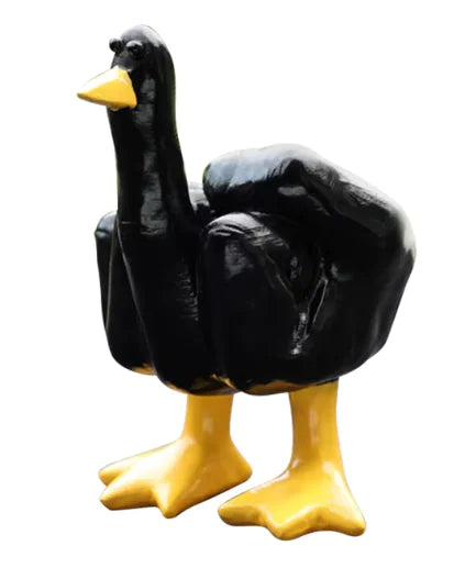 Mini Duck Figurine – 7.5cm Resin Middle Finger Ornament for Home, Garden, or Desk Decor