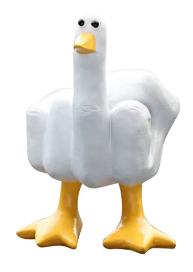 Mini Duck Figurine – 7.5cm Resin Middle Finger Ornament for Home, Garden, or Desk Decor