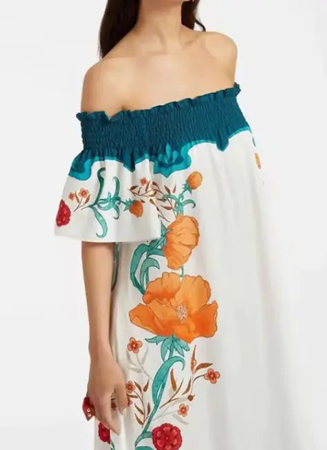 Loose Ruffles Off Shoulder Dress