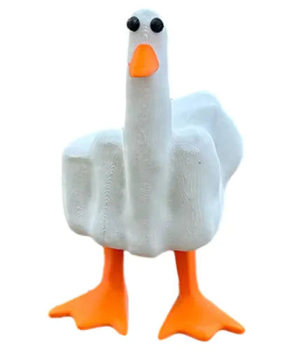 Mini Duck Figurine – 7.5cm Resin Middle Finger Ornament for Home, Garden, or Desk Decor