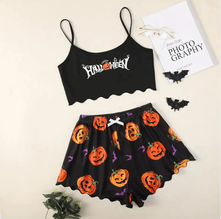 Halloween Women's Cozy Polyester Pajama Set