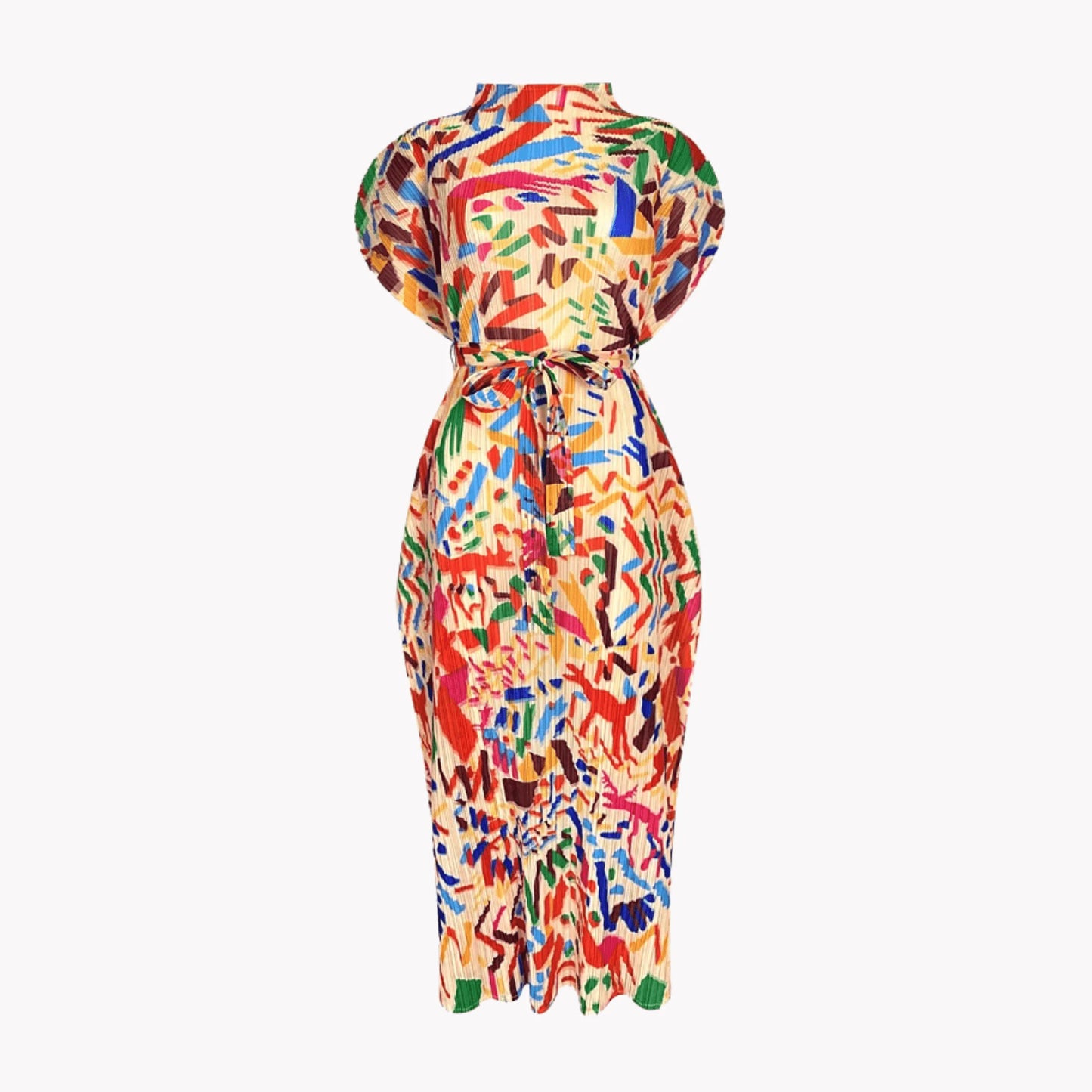 Colorblast Pleated Dress