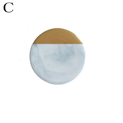 Gold Marble Ceramic Coaster: Elegant Tea Cup Pad and Table Mat