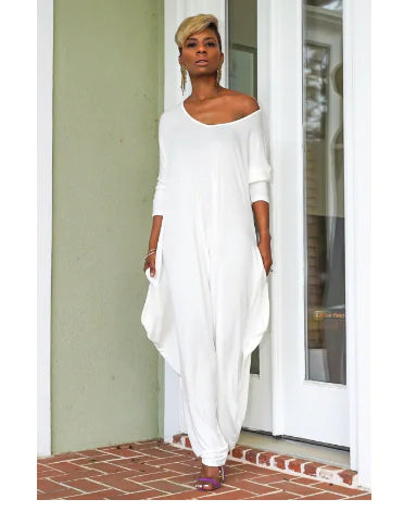 Chic Asymmetrical Jumpsuit: Backless, Wide-Leg Elegance