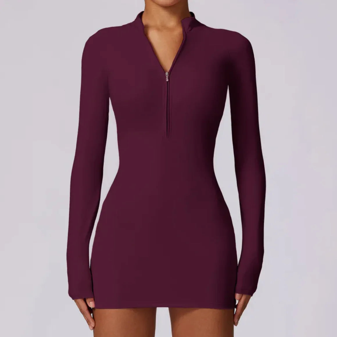 Zippered Tight-Fit Sports Dress