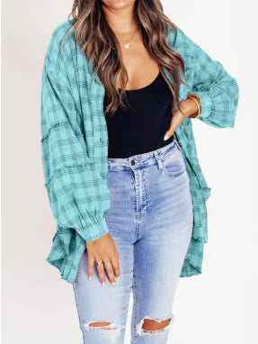 Classic Plaid Women's Button-Up Blouse