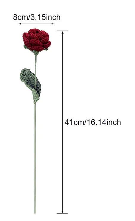 Artificial Rose Flower Crochet