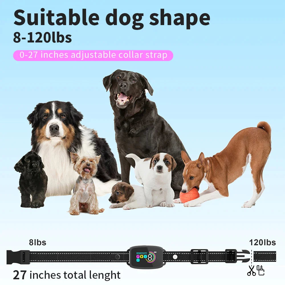 Rechargeable Smart Anti-Bark Collar with HD Display - Waterproof & Effective Bark Control for Dogs!