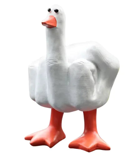 Mini Duck Figurine – 7.5cm Resin Middle Finger Ornament for Home, Garden, or Desk Decor