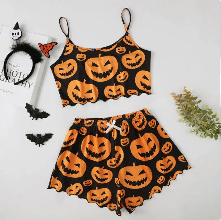 Halloween Women's Cozy Polyester Pajama Set