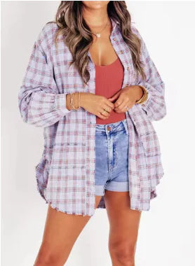 Classic Plaid Women's Button-Up Blouse